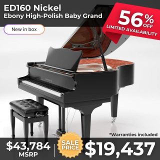 Eduard Seiler ED160 Nickel Ebony High-Polish Baby Grand 56% Off