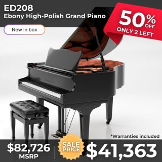 Eduard Seiler ED208 Ebony High-Polish Grand Piano 50% Off