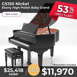 Johannes Seiler GS150 Nickel Ebony High-Polish Baby Grand 53% Off