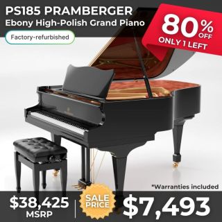 Pramberger PS185 Ebony High-Polish Grand Piano 80% Off