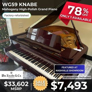 Knabe WG59 Mahogany High-Polish Grand Piano 78% Off