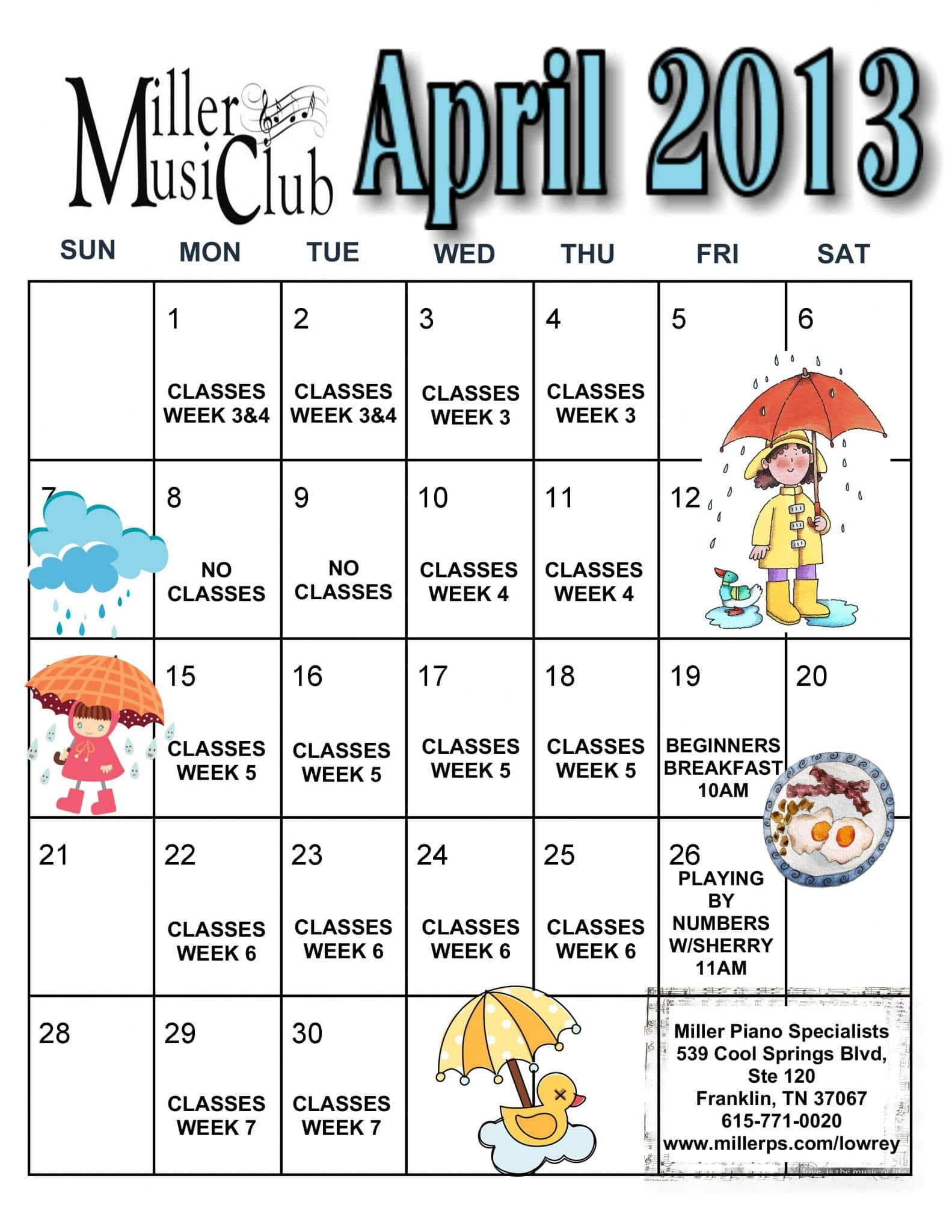 April Calendar Is Here Miller Piano Specialists Nashville s Home 