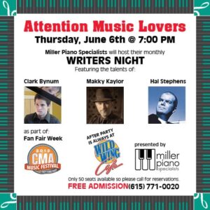 Line-up for 2013 June Writers Night Flyer