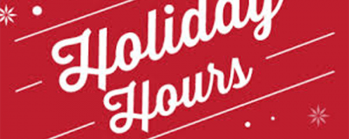 Holiday Hours Starting November 24th