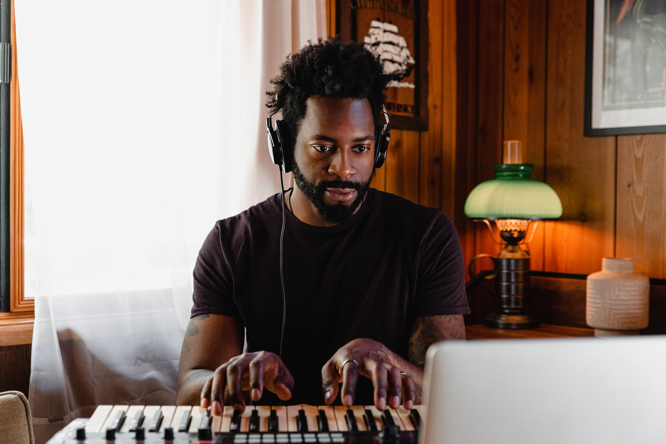 man at keyboard with computer