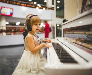 child playing piano