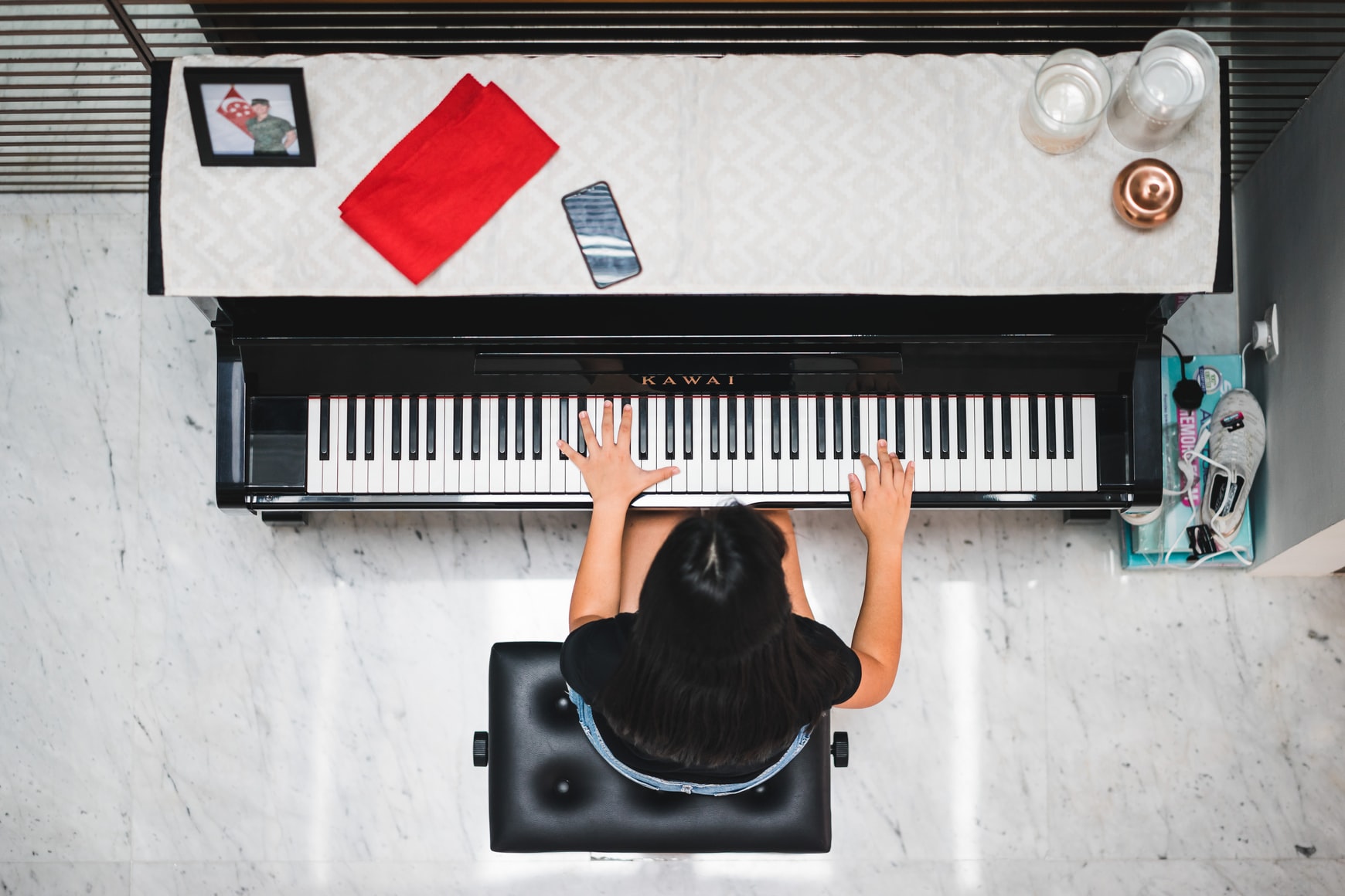 Top down Piano Kawai