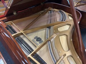 Piano Soundboard and Bubinga Inner Rim view on 6' Falcone Grand