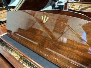 Art Deco Emblem in Brass on George Steck GS52F Piano